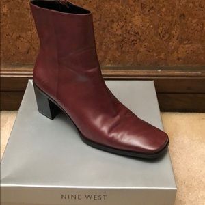 Nine West red leather boots